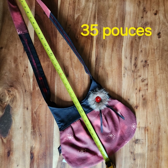 NWT C.divin black & red handmade crossbody bag - Picture 6 of 8